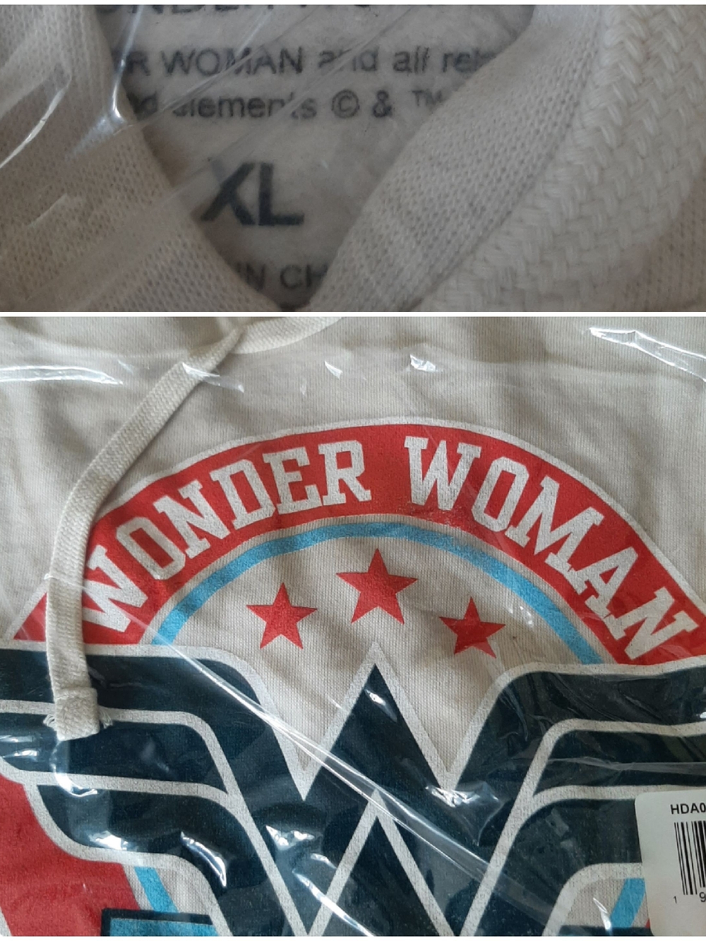 Wonder Woman Cream Graphic Hoodie - XL Unisex Brand New
